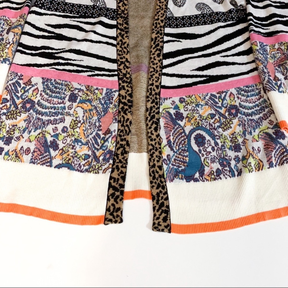 Anthropologie Bricolage Oversized Long Multi-Print Multi-Colored Cardigan - Picture 8 of 12
